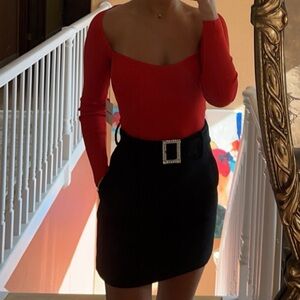 Vibrant Red Long Sleeve Bodysuit